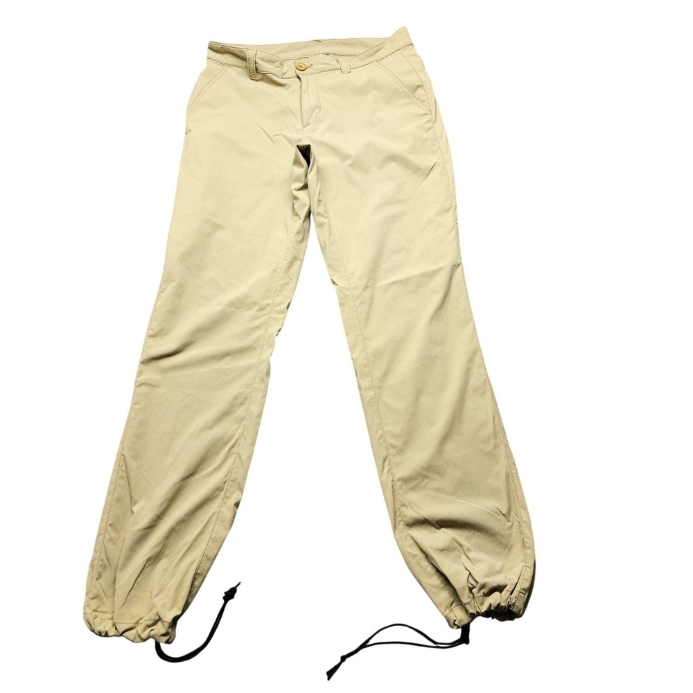 Eddie Bauer First Ascent Mens 32x32 Guide Pants Khaki Tan Bungee Hem Hiking